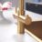 ETAL Cygne Pull-Out Style 3-in-1 Instant Boiling Water Kitchen Tap Brushed Brass