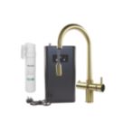 ETAL Cygne Pull-Out Style 3-in-1 Instant Boiling Water Kitchen Tap Brushed Brass