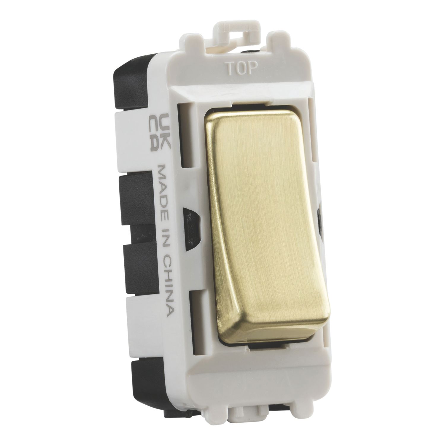 Knightsbridge 20AX Grid DP Control Switch Brushed Brass (700CR)