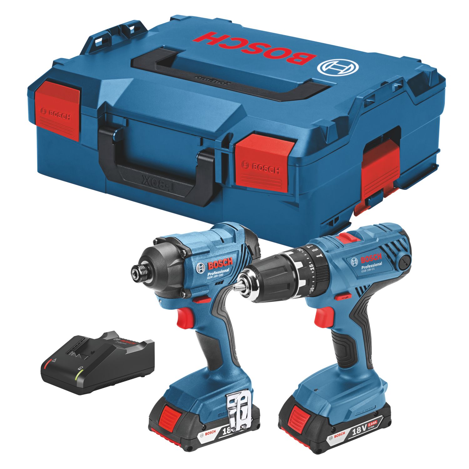 Bosch 06019G5172 18V 2 x 2.0Ah Li-Ion CoolPack Cordless Combi Drill & Impact Driver Twin Pack (700HP)