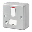 MK Metal-Clad Plus 13A Switched Metal Clad Fused Spur & Flex Outlet  with White Inserts