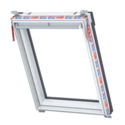 Keylite  Manual Centre-Pivot Grey & White Timber Double-Glazed Roof Window Clear 780mm x 1180mm