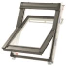 Keylite  Manual Centre-Pivot Grey & White Timber Double-Glazed Roof Window Clear 780mm x 1180mm