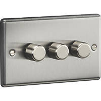 Knightsbridge CL2183BC 3-Gang 2-Way LED Dimmer Switch  Brushed Chrome