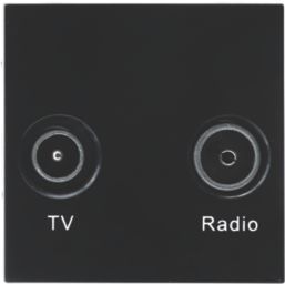 British General  Duplex Modular TV Socket Black