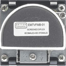 British General  Duplex Modular TV Socket Black
