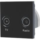 British General  Duplex Modular TV Socket Black