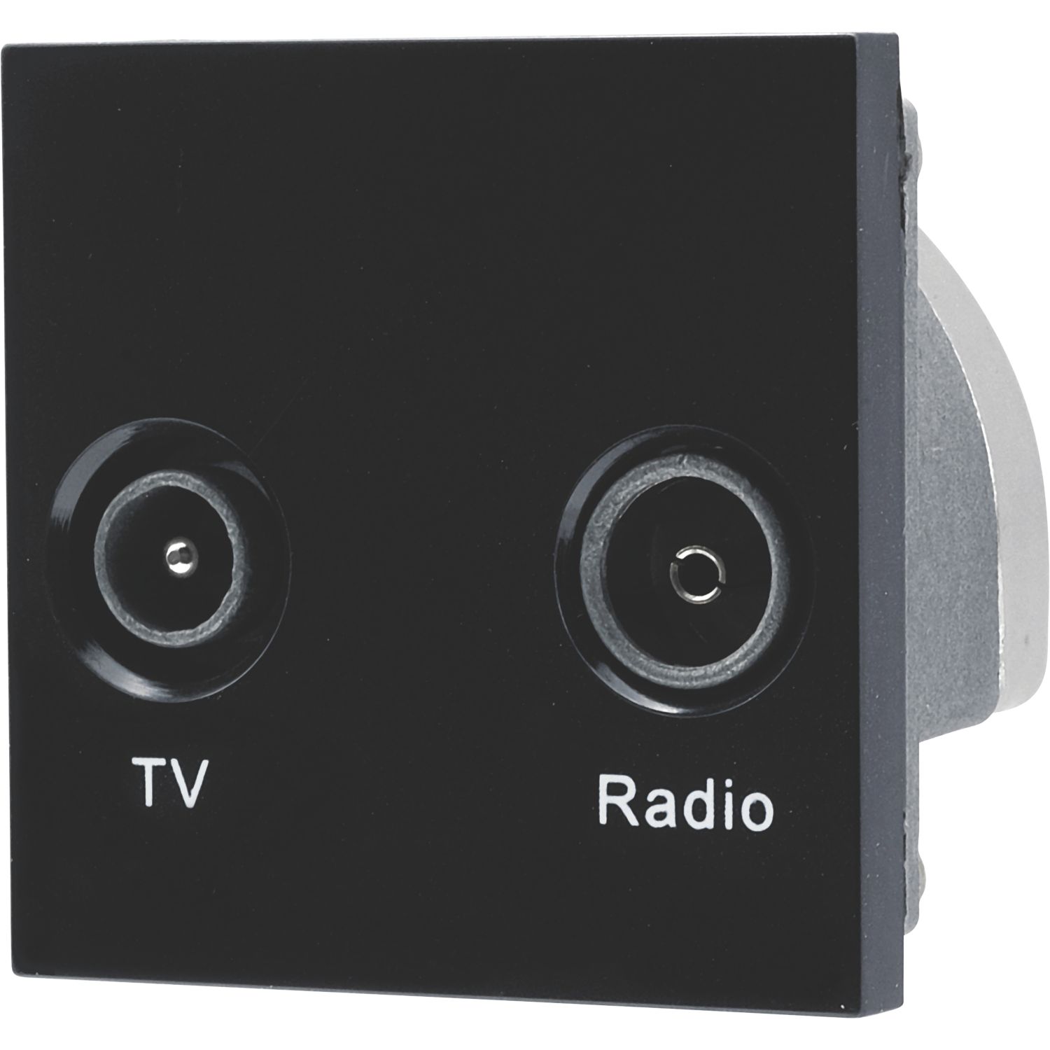 British General Duplex Modular TV Socket Black (700XG)