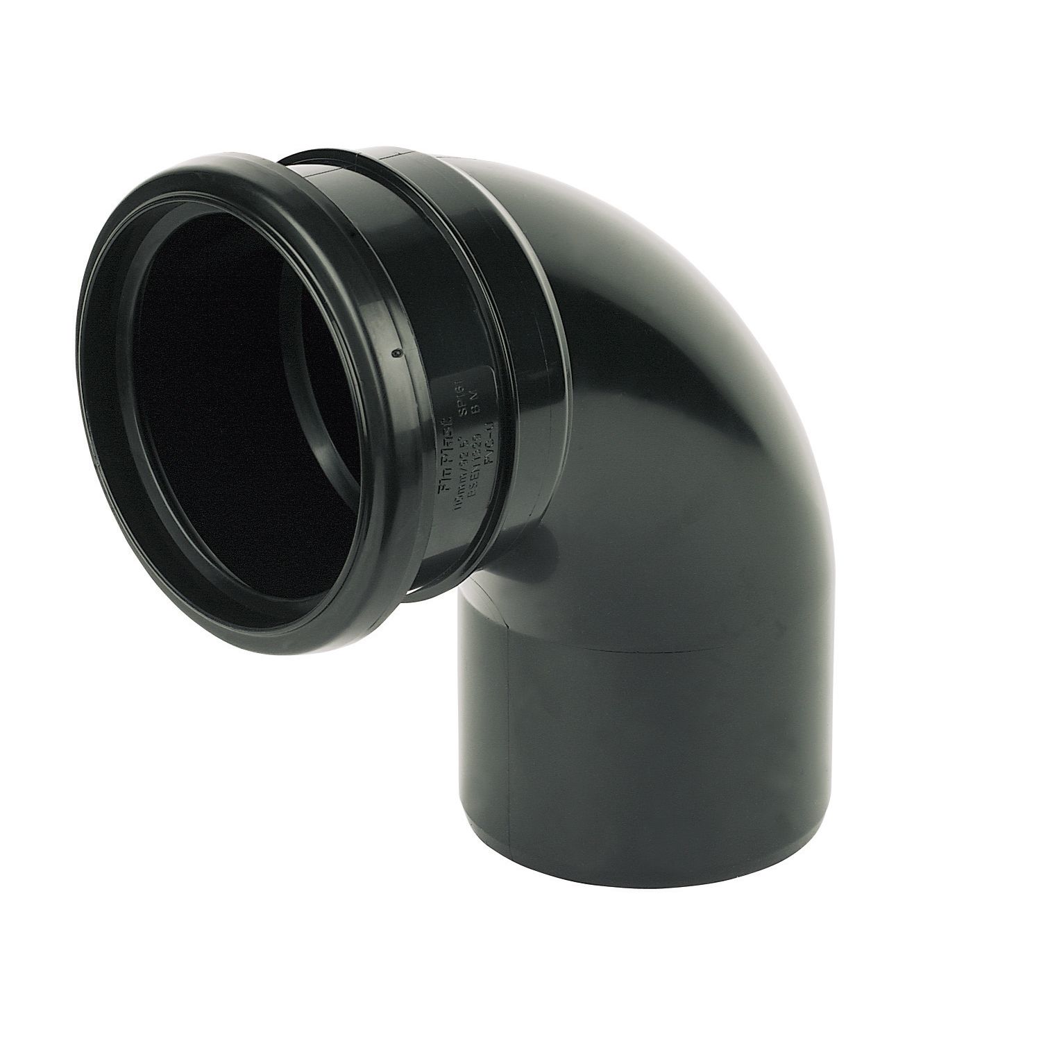 FloPlast Push-Fit 92.5° Single Socket Bend Black 110mm (70115)