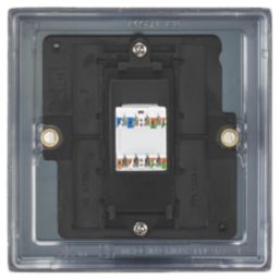 Knightsbridge  1-Gang RJ45 Antique Brass with Colour-Matched Inserts