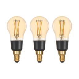 LAP  SES Mini Globe LED Virtual Filament Smart Light Bulb 4.2W 470lm 3 Pack