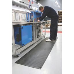 COBA Bubblemat Anti-Fatigue Floor End Mat Black 0.9m x 0.6m x 14mm