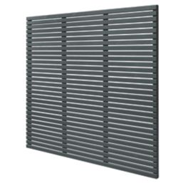 Forest  Single-Slatted  Garden Fence Panel Anthracite Grey 6' x 6' Pack of 4
