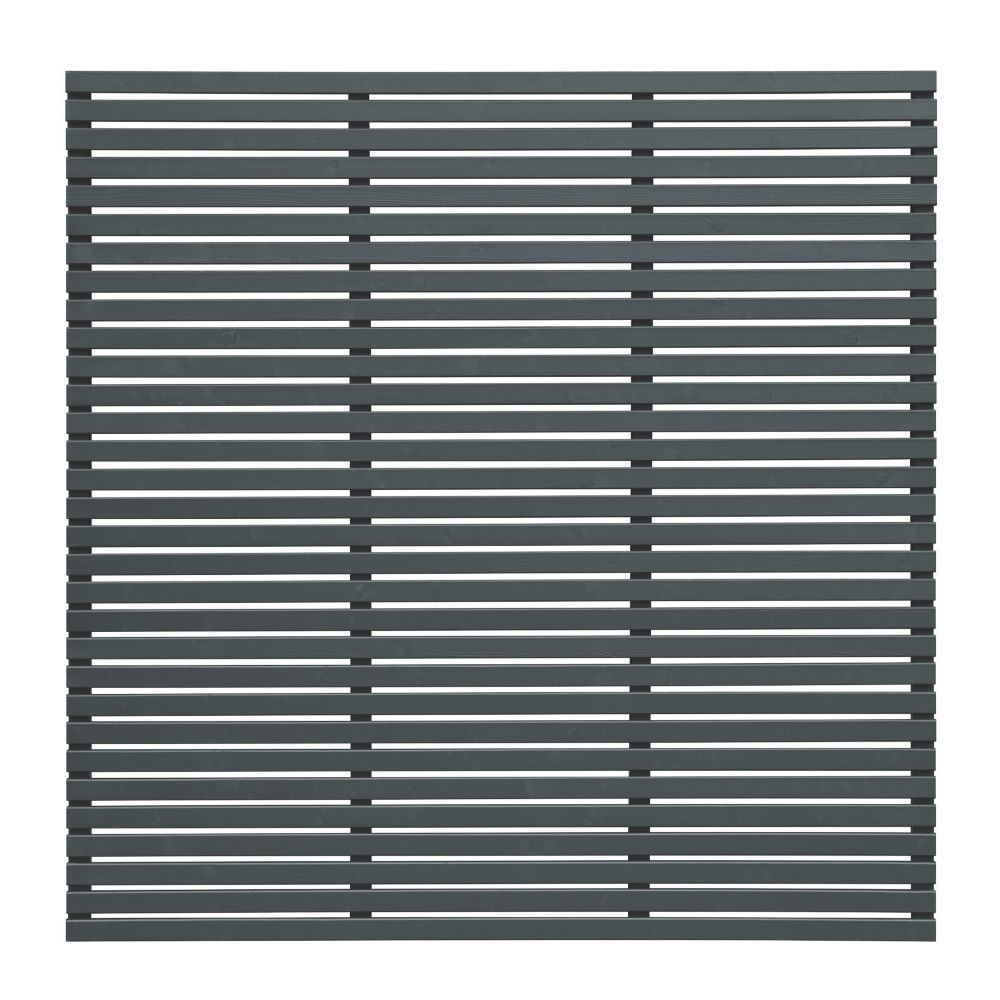 Forest Single-Slatted Garden Fence Panel Anthracite Grey 6' x 6' Pack ...