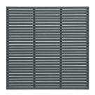 Forest  Single-Slatted  Fence Panels Anthracite Grey 6' x 6' Pack of 4