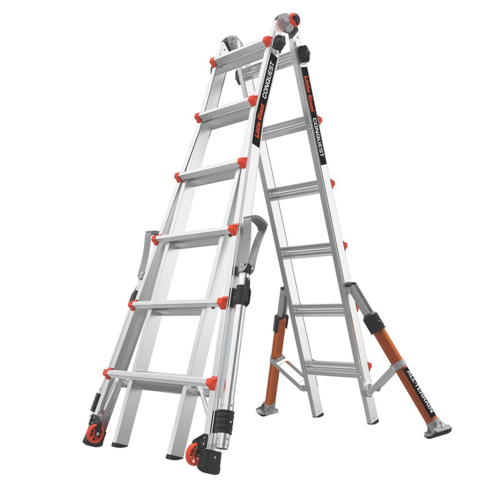 Little Giant Conquest All-Terrain PRO Aluminium 6.9m Combination Ladder ...