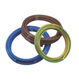 Prysmian 6181Y & 6491X Brown, Blue & Green/Yellow 1-Core 25mm² Meter Tails Cable 3m Coil 3 Pack
