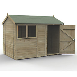 Forest Timberdale 10' x 6' 6" (Nominal) Reverse Apex Tongue & Groove Timber Shed with Base & Assembly