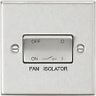 Knightsbridge  10AX 1-Gang TP Fan Isolator Switch Brushed Chrome