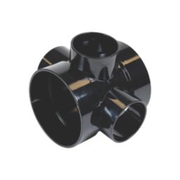 FloPlast  Solvent Weld 3-Boss Double Socket Short Pipe Black 110mm