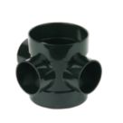 FloPlast  Solvent Weld 3-Boss Double Socket Short Pipe Black 110mm