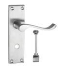 Smith & Locke  Fire Rated WC Door Handles Pair Satin Chrome