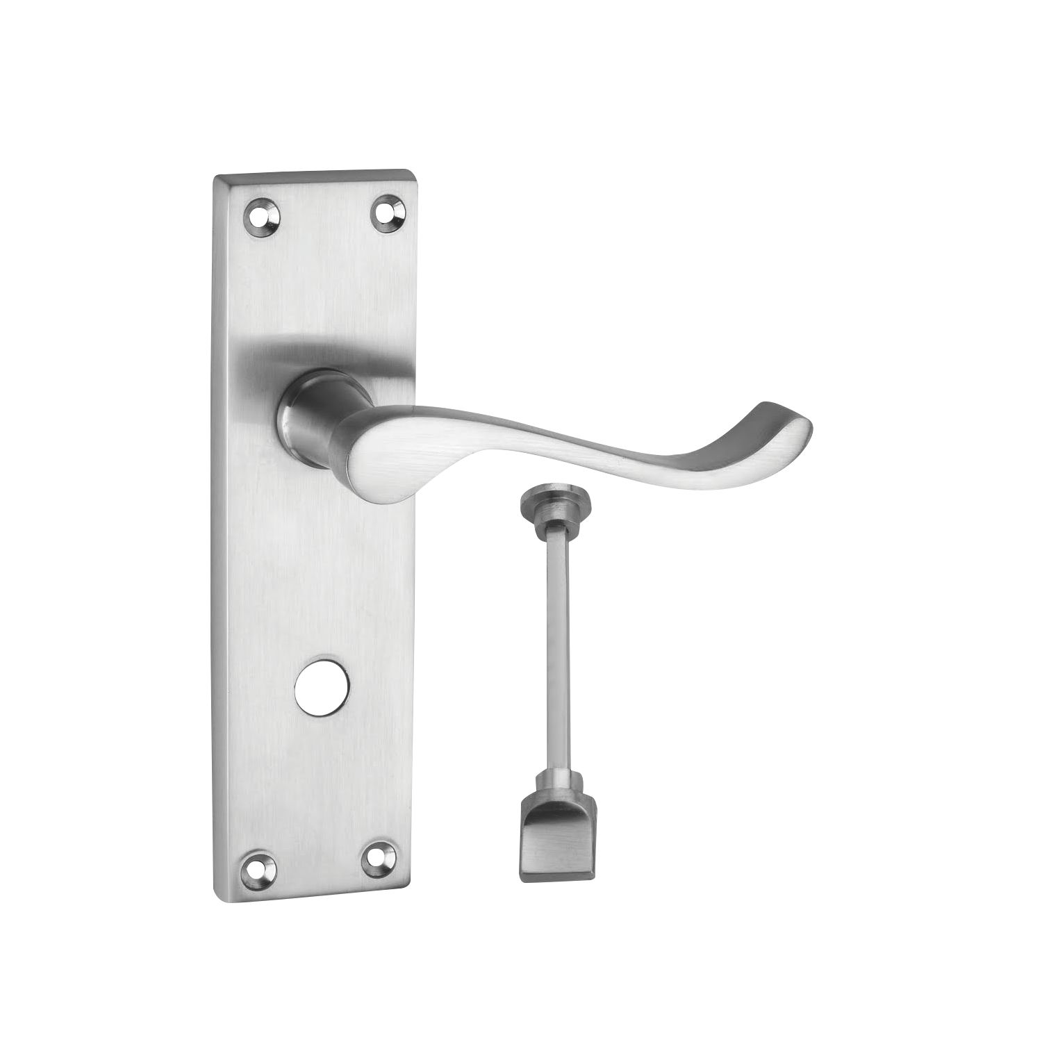 Smith & Locke Fire Rated WC Door Handles Pair Satin Chrome (7020P)