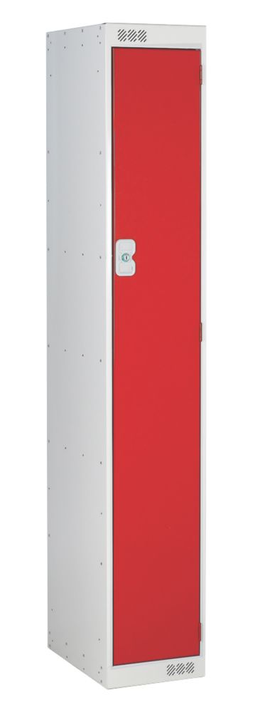 LinkLockers Security Locker 1800mm x 300mm Red - Screwfix