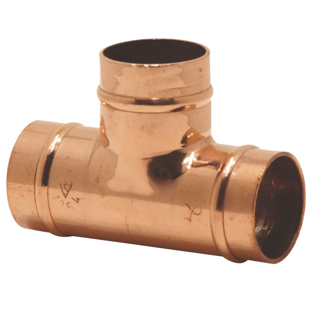 Yorkshire Copper Solder Ring Equal Tee 22mm Screwfix
