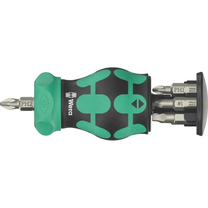 Wera Kraftform Kompakt RA 4 Interchangeable Ratchet Stubby Set 6 Pieces