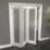 Green & Taylor  3-Door 1-Frosted Light Primed White Wooden Shaker Internal Bi-Fold Door 2060mm x 1674mm