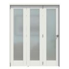 Green & Taylor  3-Door 1-Frosted Light Primed White Wooden Shaker Internal Bi-Fold Door 2060mm x 1674mm