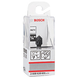 Bosch  1/4" Shank Double-Flute Straight Standard for Wood V-Groove Bit 9.5mm x 12.4mm