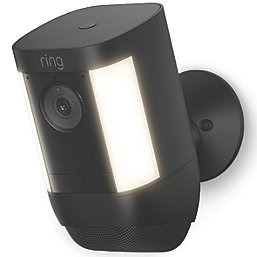 Ring Cam Pro Battery-Powered Black Wireless 1080p Outdoor Smart Camera with Spotlight with PIR Sensor