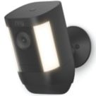 Ring Cam Pro Battery-Powered Black Wireless 2K Outdoor Smart Camera with Spotlight & PIR Sensor