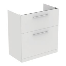 Ideal Standard i.life A Floorstanding Vanity Unit With Chrome Handles & Basin Matt White 800mm x 440mm x 853mm