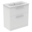 Ideal Standard i.life A Floorstanding Vanity Unit With Chrome Handles & Basin Matt White 800mm x 440mm x 853mm