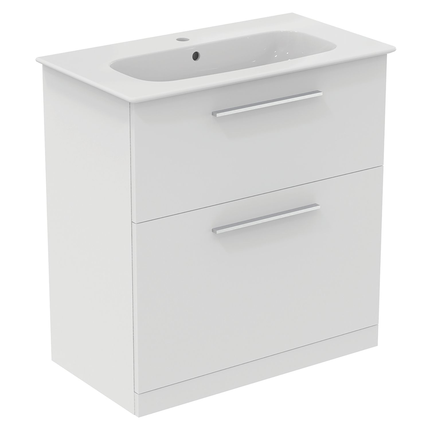 Ideal Standard i.life A Floorstanding Vanity Unit With Chrome Handles & Basin Matt White 800mm x 440mm x 853mm (702HM)