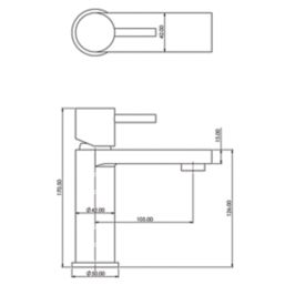 ETAL Blake Copper 170mm Standard Lever Mono Basin Mixer Tap
