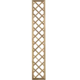 Forest Hidcote Softwood Rectangular Garden Trellis 1' x 6' 5 Pack