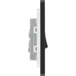 British General Evolve 20A 16AX 1-Gang Intermediate Light Switch Grey with Black Inserts