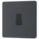 British General Evolve 20A 16AX 1-Gang Intermediate Light Switch Grey with Black Inserts