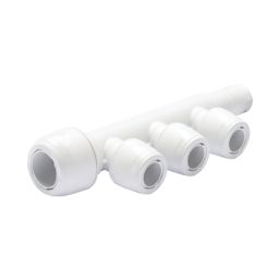 Hep2O  Plastic Push-Fit Reducing 3 Port Keyless Spigot Manifold (Same Side) 22mm x 15mm