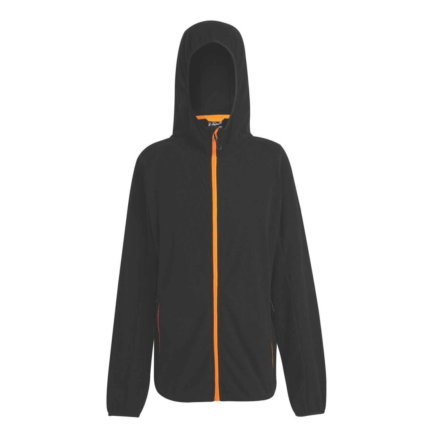 Regatta Navigate Hooded Zip Fleece Black/Orange Pop Medium 39.5" Chest (702TW)