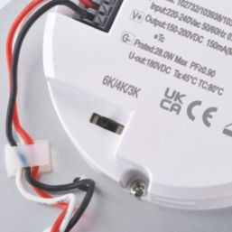 Saxby HeroPro XL Outdoor Round LED Bulkhead With Microwave Sensor Gloss White 28W 2800lm