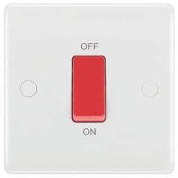 British General 800 Series 45A 1-Gang DP Cooker Switch White with LED