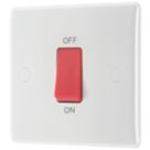 British General 800 Series 45A 1-Gang DP Cooker Switch White with LED