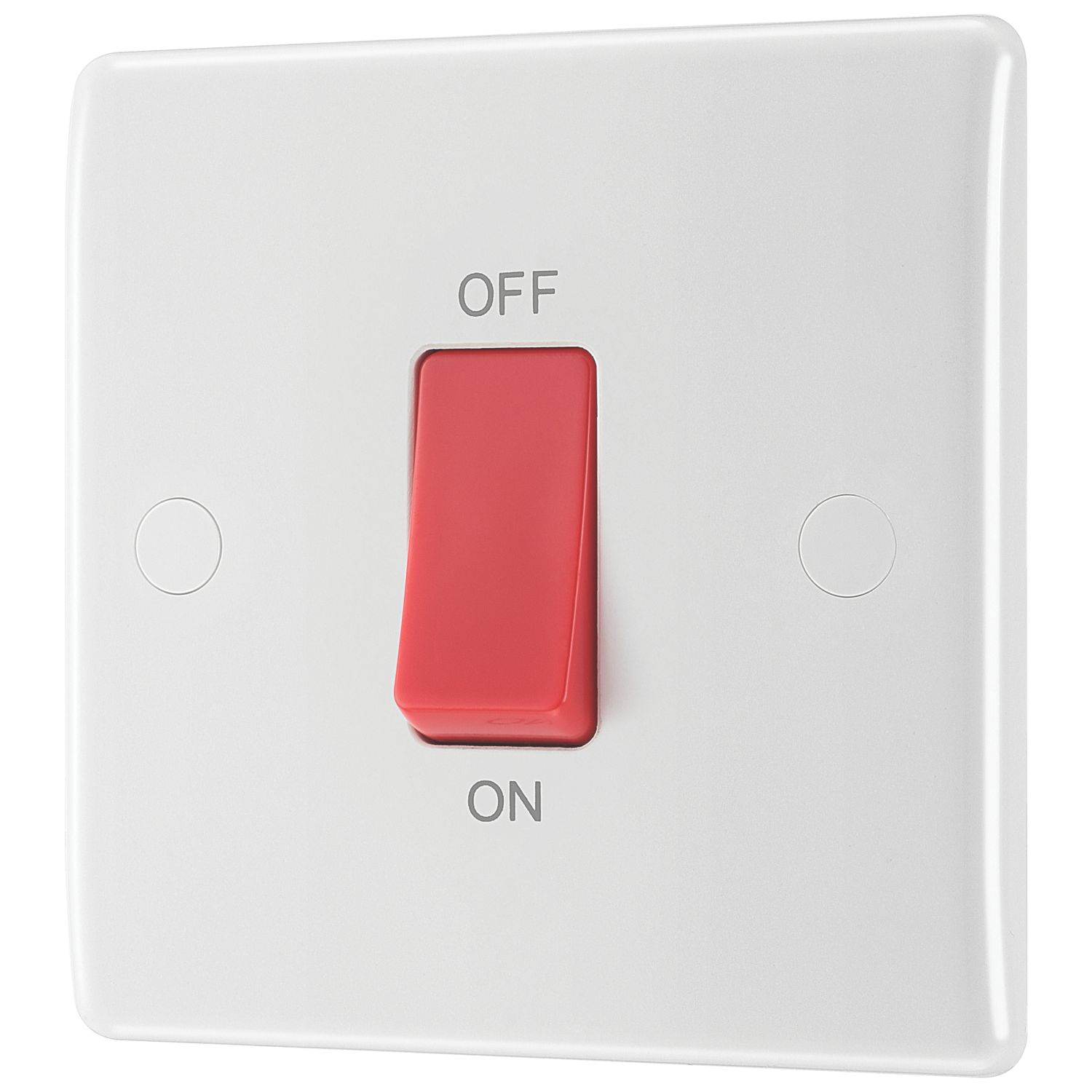 British General 800 Series 45A 1-Gang DP Cooker Switch White with LED (702XF)