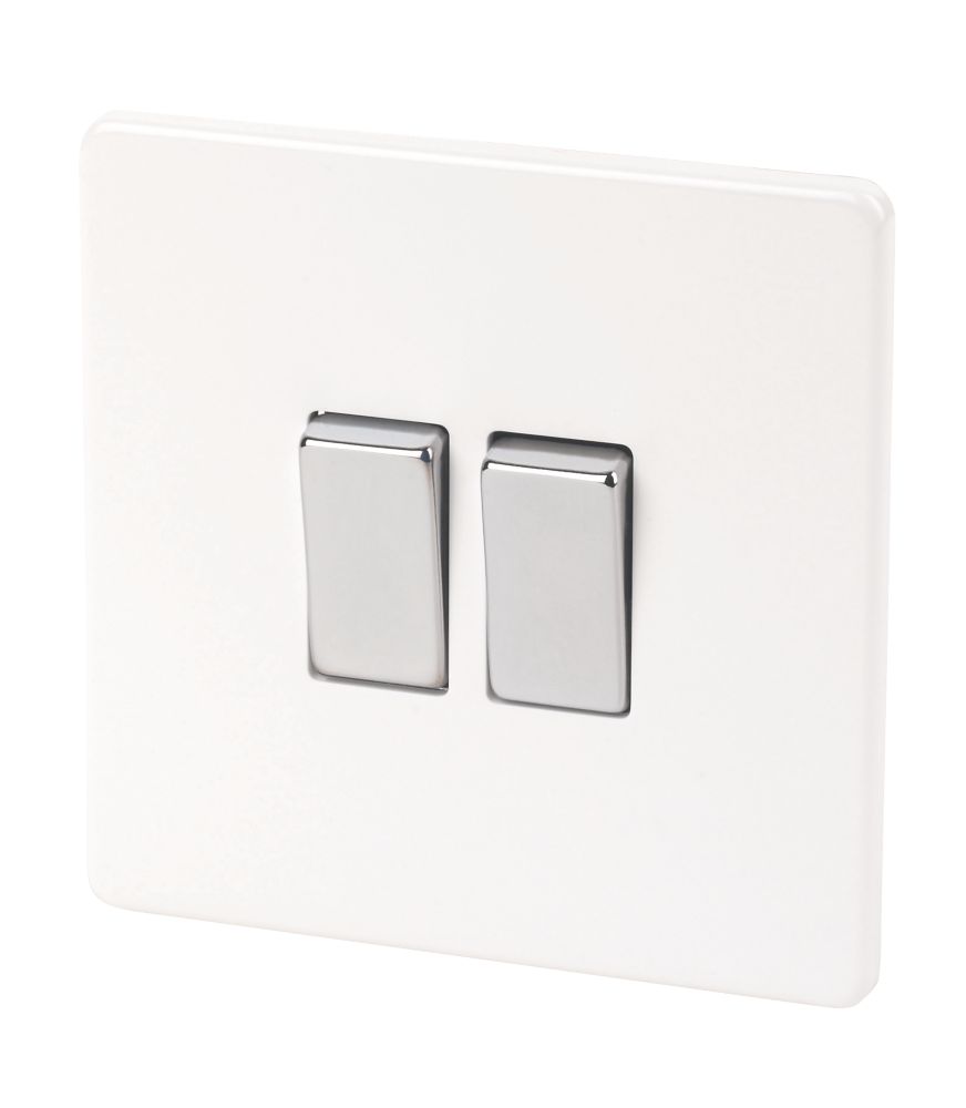 Varilight  10AX 2-Gang 2-Way Light Switch  Ice White