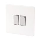 Varilight  10AX 2-Gang 2-Way Light Switch  Ice White